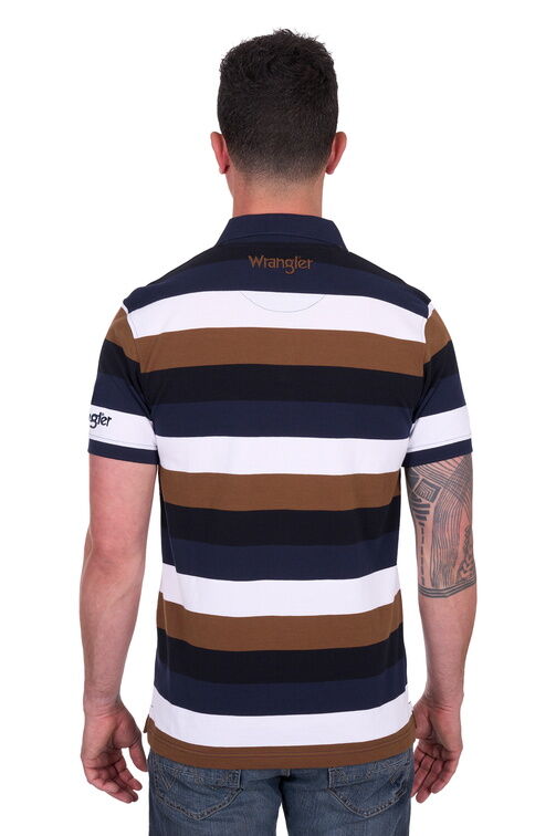 Wrangler Mens Walter Polo (X5S1560375) Navy/Tan