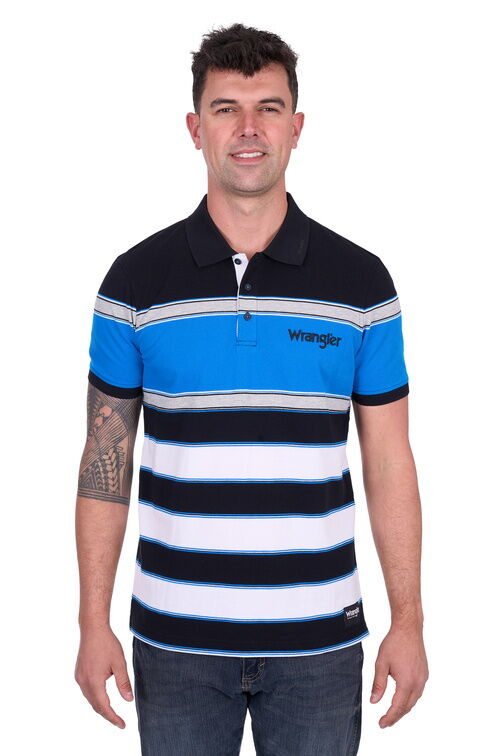 Wrangler Mens Lawrie Polo (X5S1561374) Black/Royal