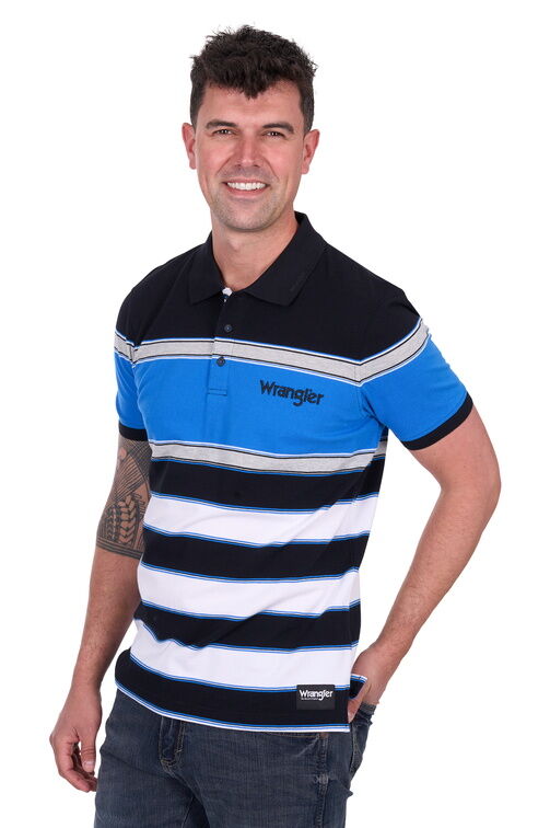 Wrangler Mens Lawrie Polo (X5S1561374) Black/Royal
