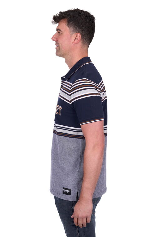 Wrangler Mens Victor Polo (X5S1566373) Navy/Tan