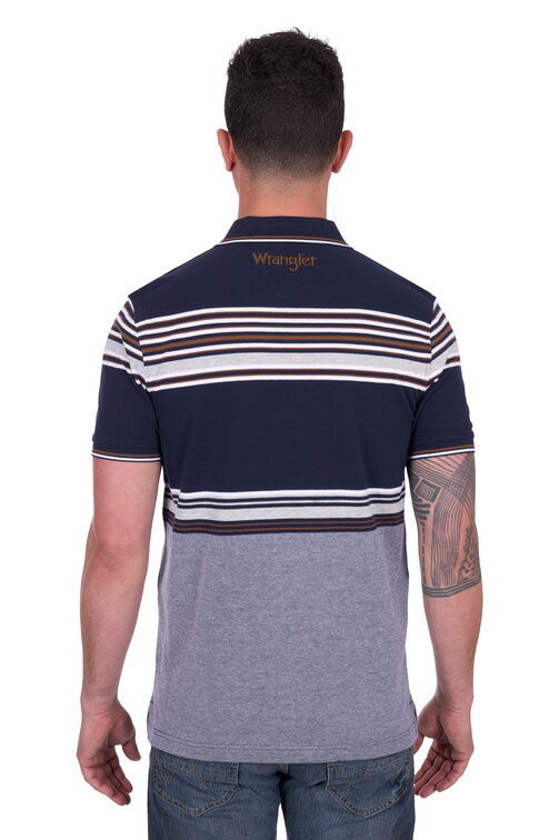 Wrangler Mens Victor Polo (X5S1566373) Navy/Tan
