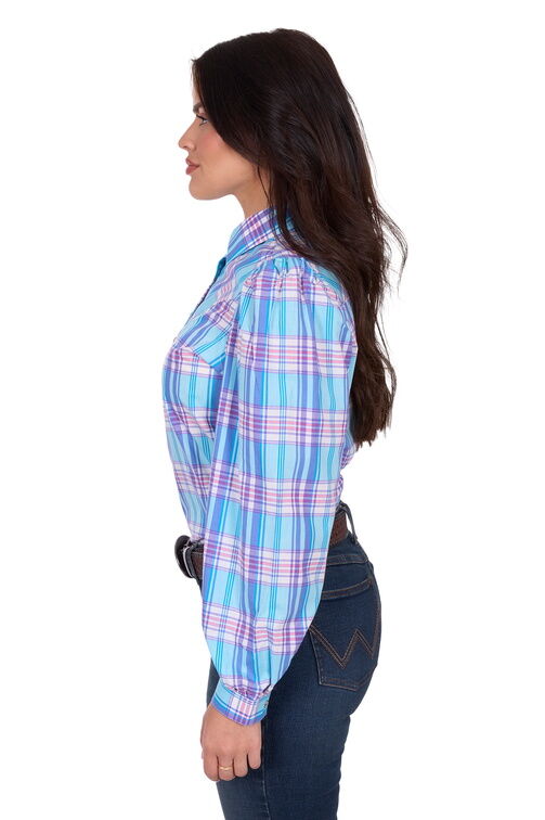 Wrangler Womens Emily Check L/S Shirt (X5S2129431) Blue
