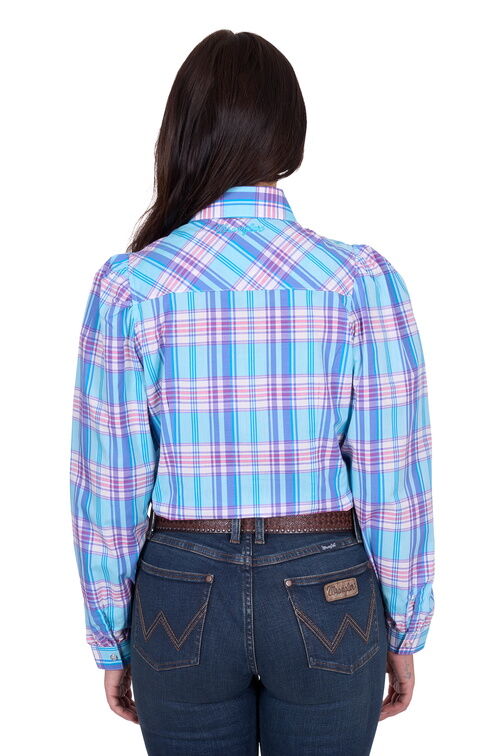 Wrangler Womens Emily Check L/S Shirt (X5S2129431) Blue