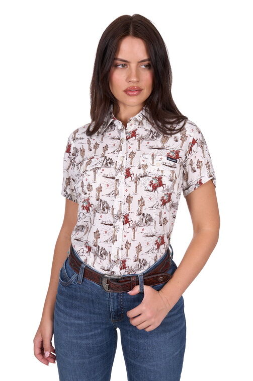 Wrangler Womens Celeste S/S Shirt (X5S2132436) Egret