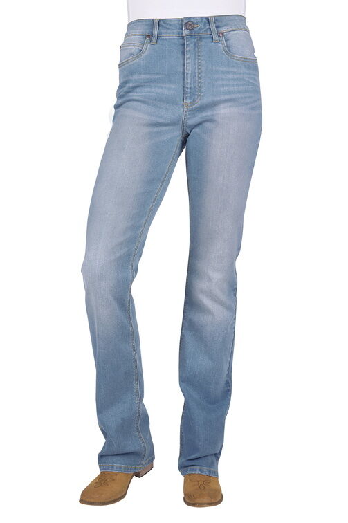 Wrangler Womens Dillen Hi Rise Jeans 34 Leg (XCP2255465) Sky