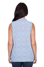Wrangler Womens Simone Sleeveless Blouse (X5S2536446) Light Blue