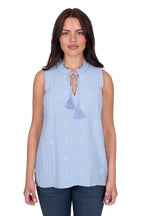 Wrangler Womens Simone Sleeveless Blouse (X5S2536446) Light Blue