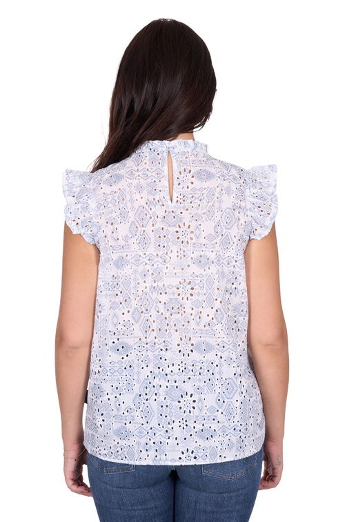 Wrangler Womens Harlow Sleeveless Blouse (X5S2537444) Blue