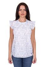Wrangler Womens Harlow Sleeveless Blouse (X5S2537444) Blue