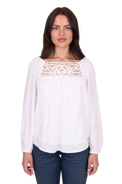 Wrangler Womens Daria L/S Blouse (X5S2538445) Ivory