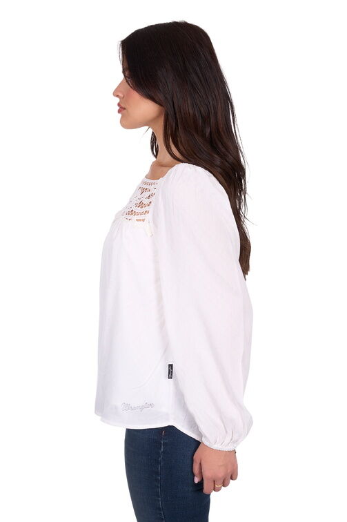 Wrangler Womens Daria L/S Blouse (X5S2538445) Ivory