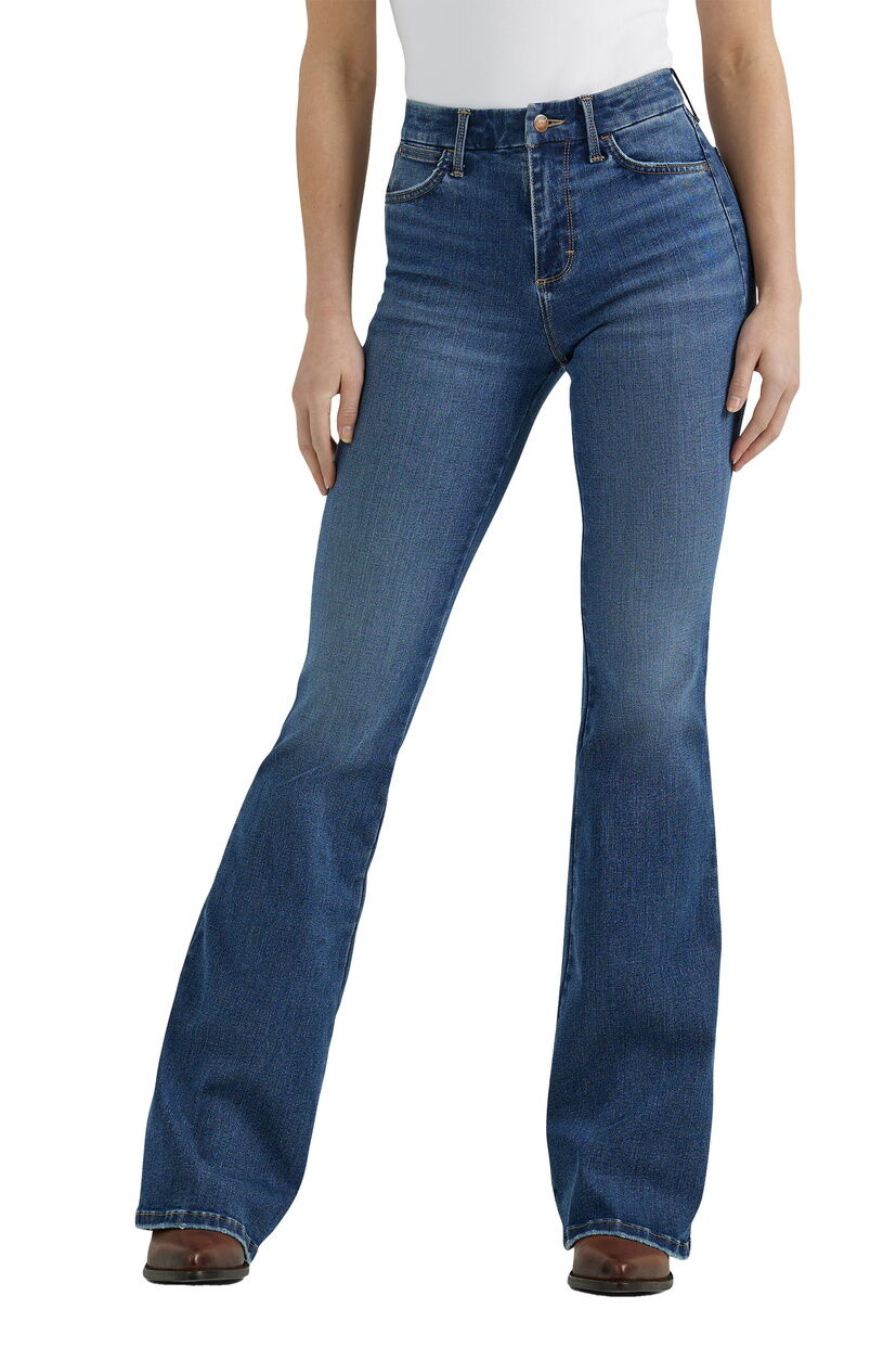 Wrangler Womens Bespoke Hi Rise Flare Jeans (112359281) Lilly