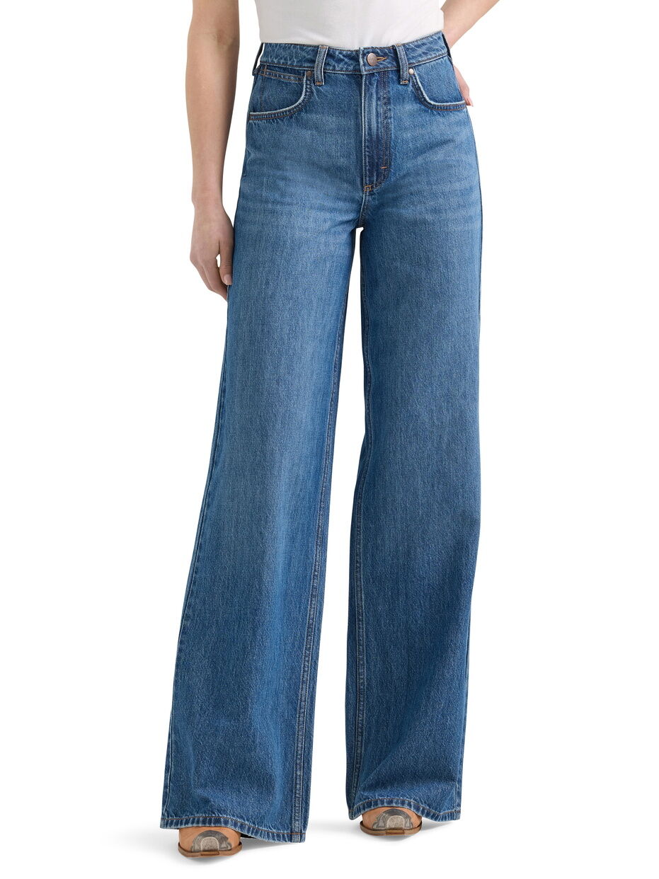 Wrangler Womens Bailey Hi Rise Wide Leg Jeans (112359363) Demi