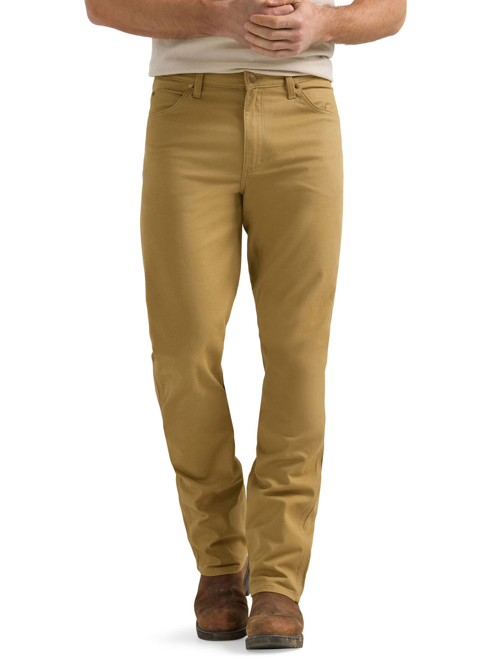 Wrangler Mens Tough Comfort 47 Regular Fit Canvas Jeans (112361466) Kelp