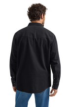 Wrangler Mens Classic Fit L/S Denim Shirt (112361702) Black Denim