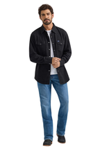 Wrangler Mens Classic Fit L/S Denim Shirt (112361702) Black Denim