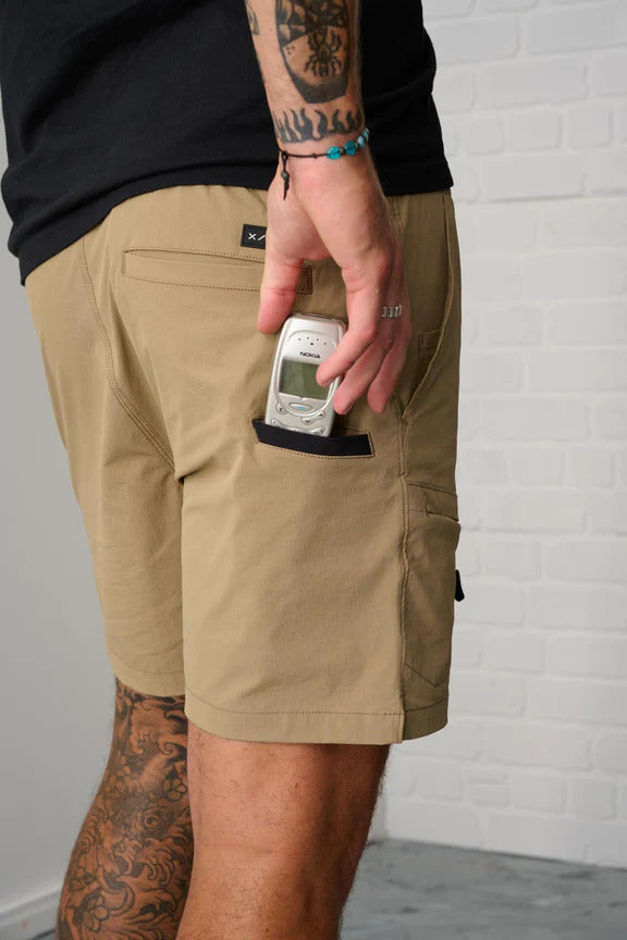 x/dmg Mens Stretch Waist Shorts (x20/SHORT) Stone [GD]