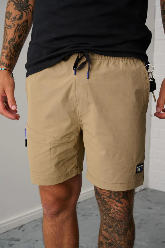 x/dmg Mens Stretch Waist Shorts (x20/SHORT) Stone [GD]