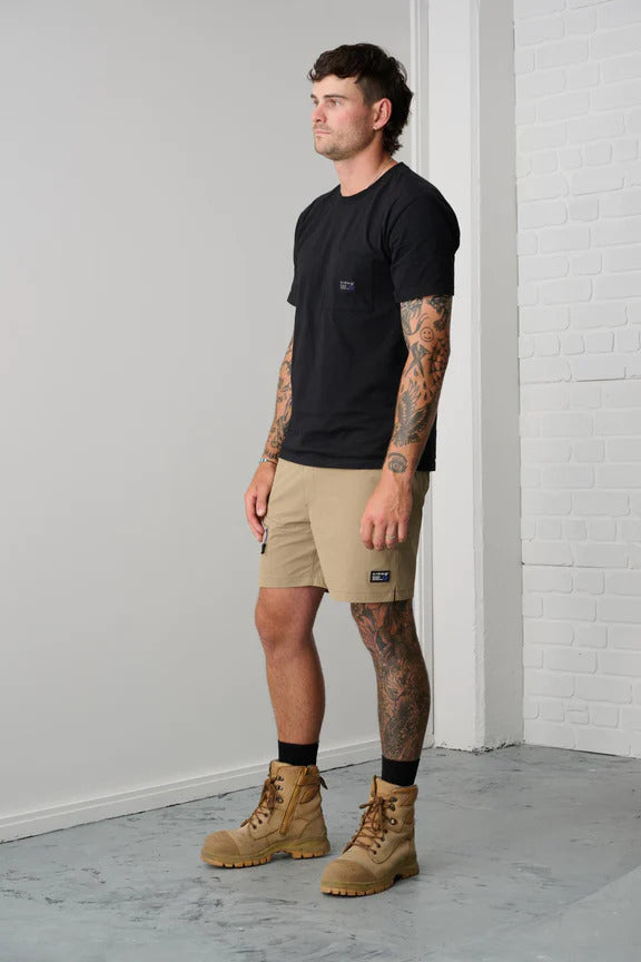 x/dmg Mens Stretch Waist Shorts (x20/SHORT) Stone [GD]