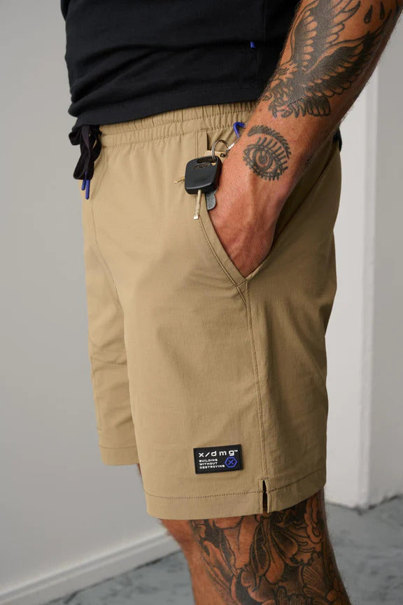 x/dmg Mens Stretch Waist Shorts (x20/SHORT) Stone [GD]