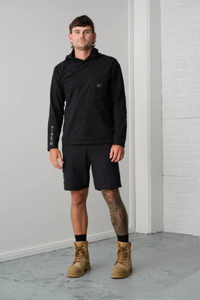 x/dmg Mens Lightweight L/S Hooded Tee (x41/TEE) Black [GD]