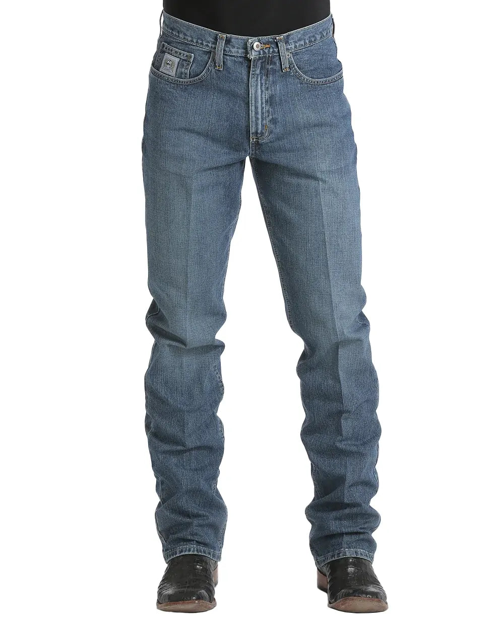 Cinch Mens Silver Label Slim Fit Jeans (MB98034001) Medium Stonewash