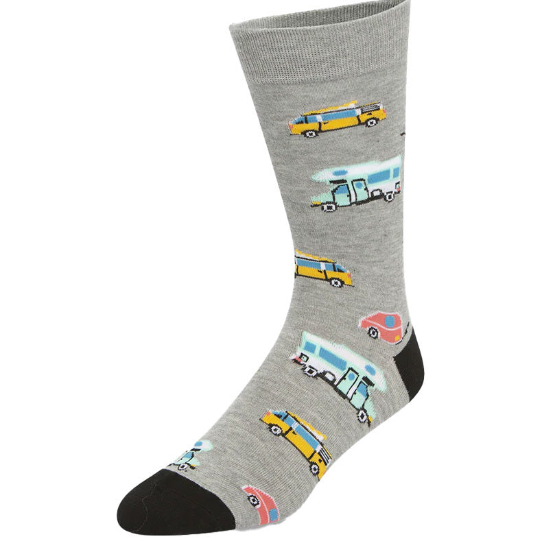 Bamboozld Mens Campervan Bamboo Socks (BBW20CAMPERR) Grey Marle 7 - 11 [SD]