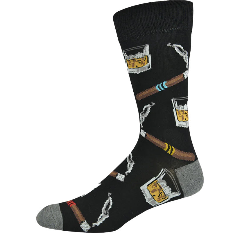 Bamboozld Mens Whiskey Glass Bamboo Socks (C-BBW19WHISKEYK) Black 11-14 [SD]