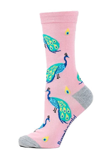Bamboozld Womens Peacock Bamboo Socks (BBS223PEACOCKW) Pink 2-8