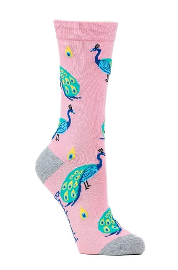 Bamboozld Womens Peacock Bamboo Socks (BBS223PEACOCKW) Pink 2-8