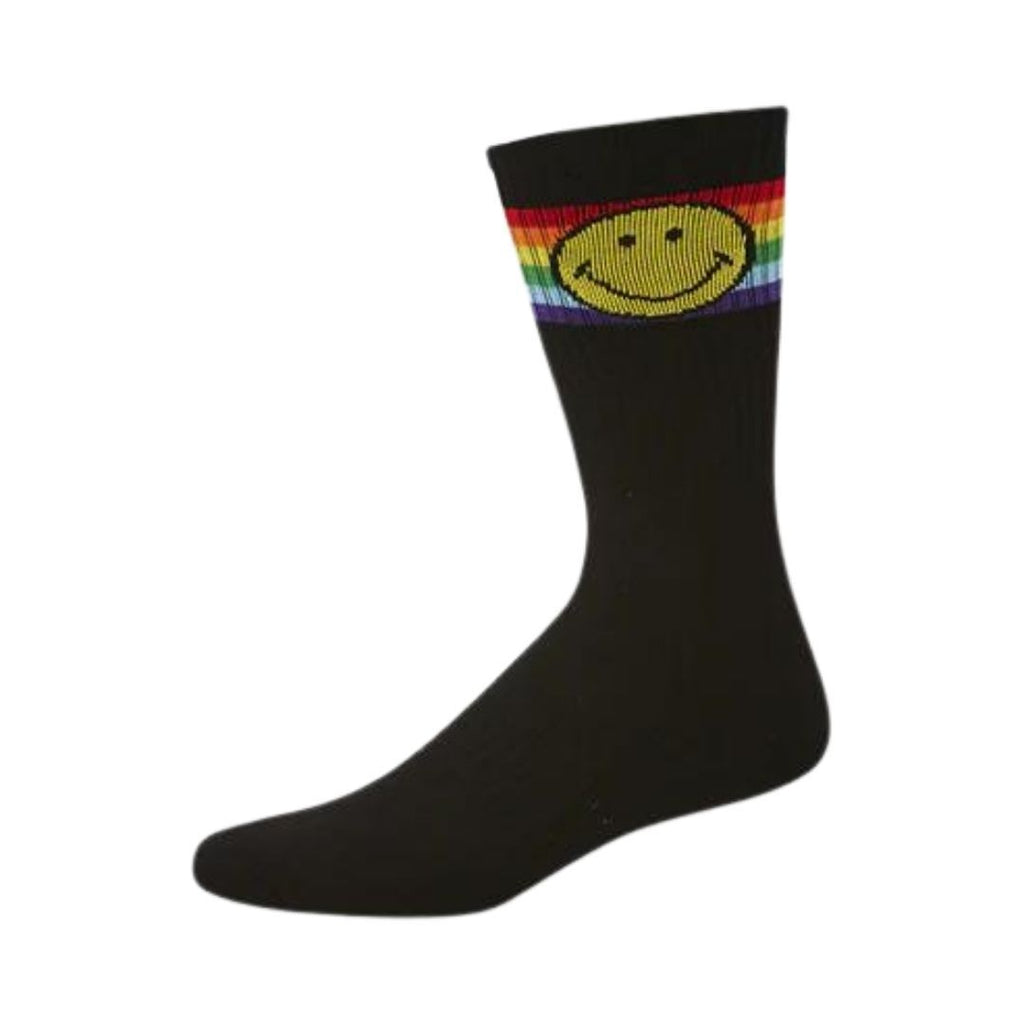 Bamboozld Socks Mens Smiley Proud Sports Crew Bamboo Socks (BBW22SMILEYPROUDSPCREWR) Black 7-11 [SD]