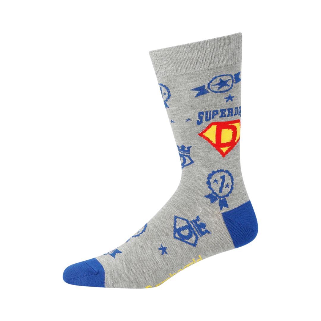 Bamboozld Socks Mens Superdad Bamboo Socks (BBS20SUPERDADR) Grey Marle 7-11