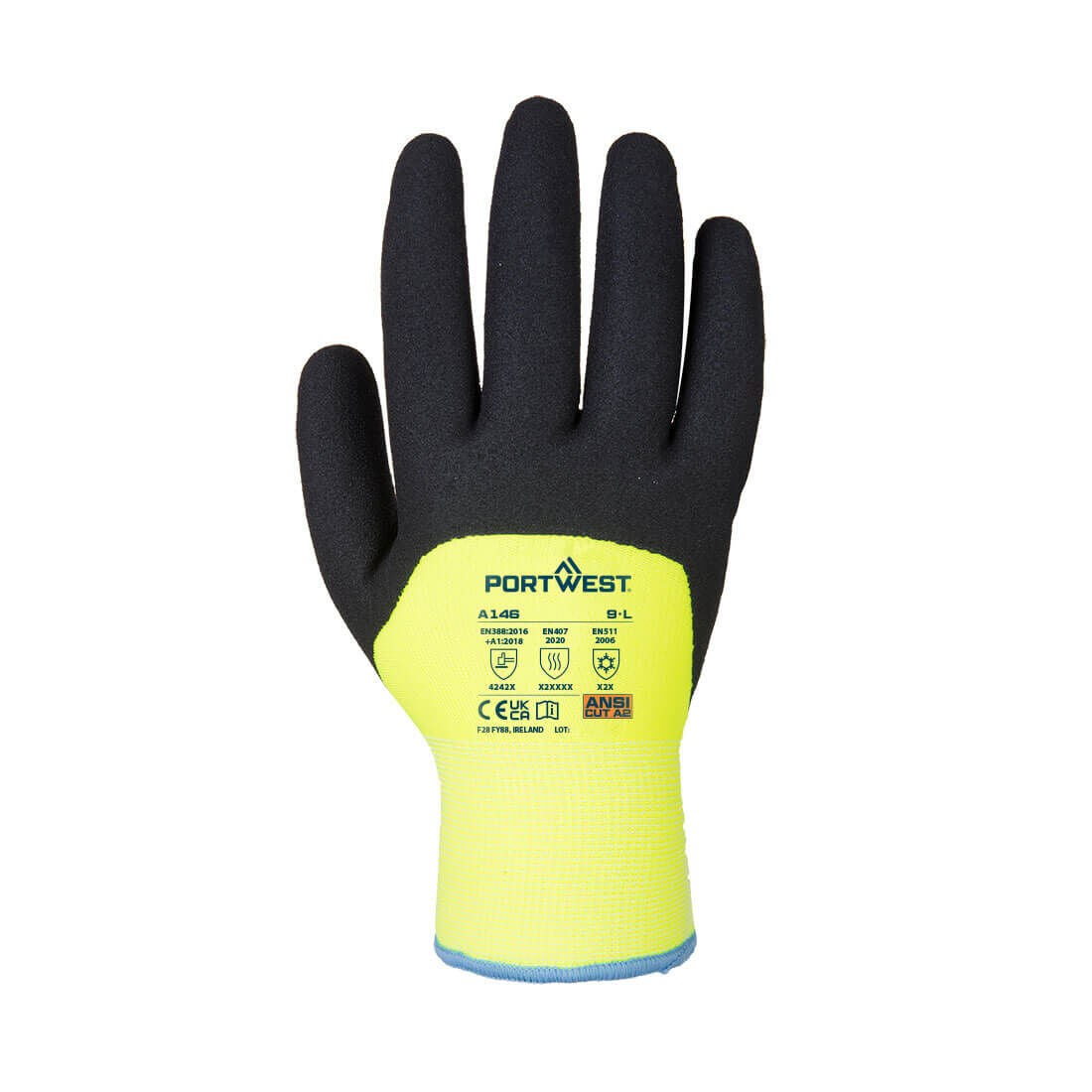 Portwest Arctic Winter Gloves (A146) Black/Yellow