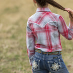 Pure Western Girls Jill L/S Shirt (P6S5127257) Red/Blue