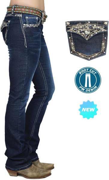Pure Western Womens Taylor Bootcut Jeans - 34 Leg (PCP2207130) Midnight 20x34L