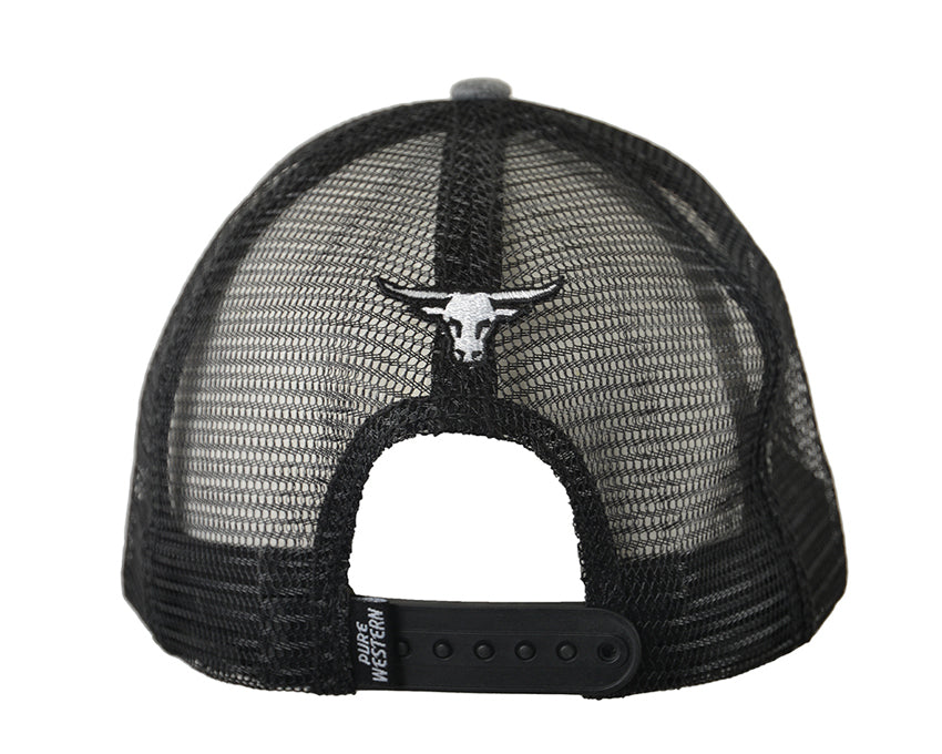 Pure Western Mens Watson Trucker Cap (P3W1906CAP) Charcoal Marle OSFM [SD]