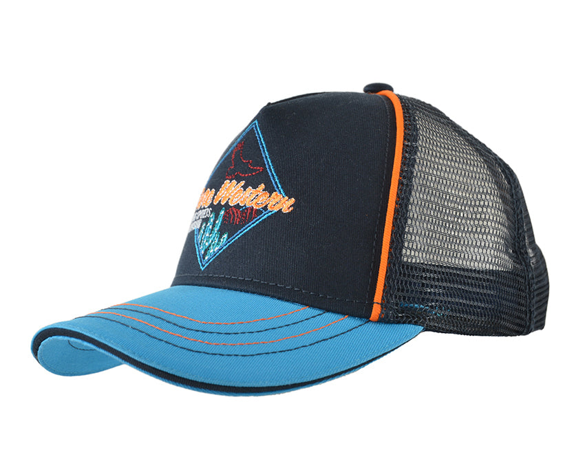 Pure Western Childrens Clarke Trucker Cap (P3W3903CAP) Navy OSFM [SD]