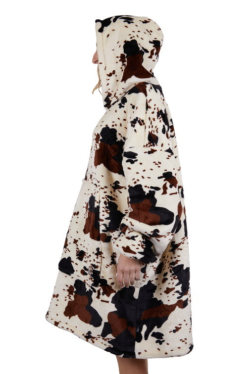 Pure Western Adults Cow Print Snuggle Hoodie (PCP2933SNU) Multi One Size