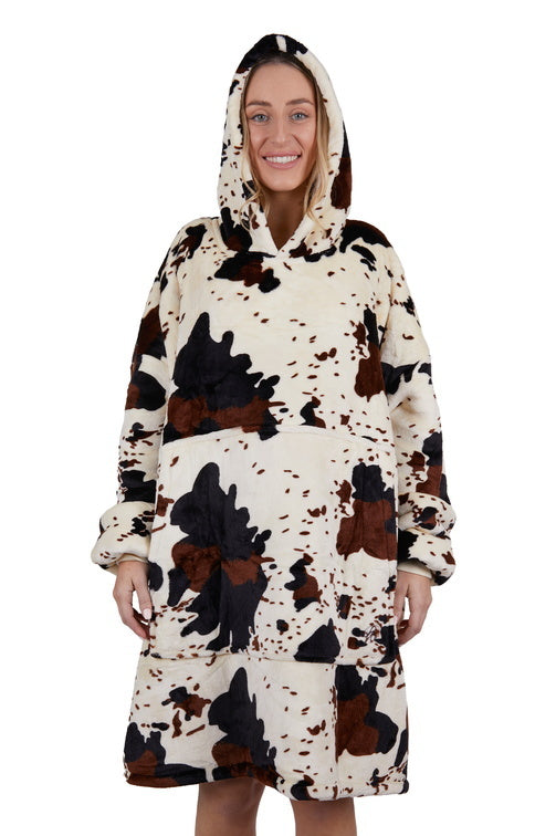 Pure Western Adults Cow Print Snuggle Hoodie (PCP2933SNU) Multi One Size