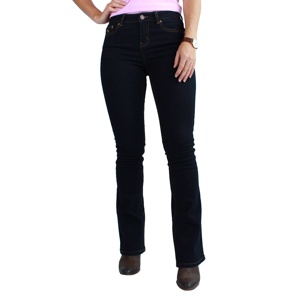 Ringers Western Womens Katherine Mid Rise Bootleg Jeans (217108001) Dark Blue [GD]