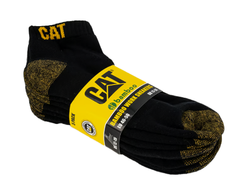 CAT Mens 5 Pack Bamboo Ankle Socks (P000148-016) Black