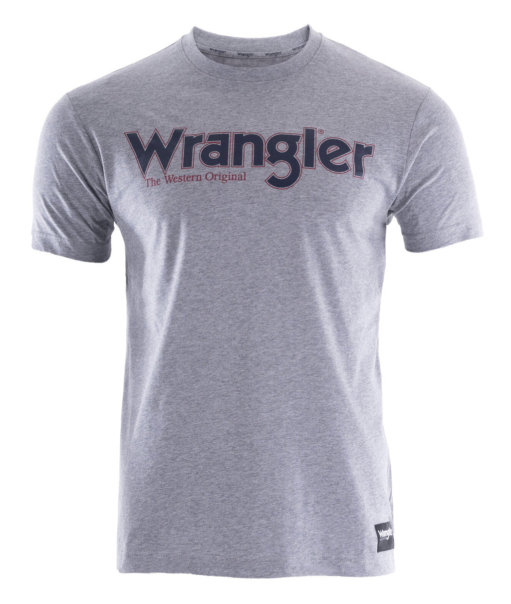 Wrangler Mens Ryder Logo S/S Tee (XCP1557969) Grey Marle