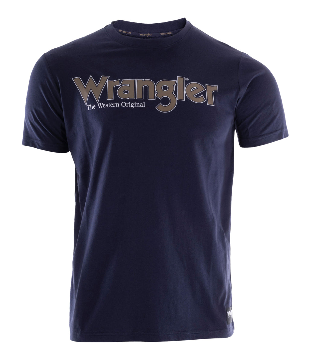 Wrangler Mens Ryder Logo S/S Tee (XCP1557969) Navy