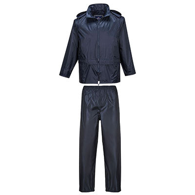 Portwest Mens Essentials Rainsuit (2 Piece Set) (L440) Navy