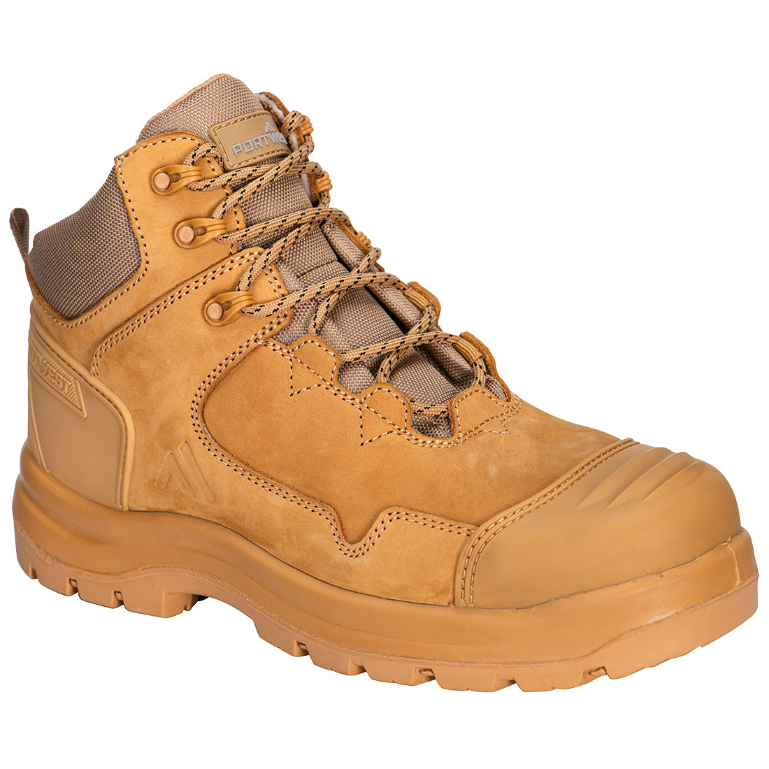 Portwest Mens Composite Nubuck Leather Mid Work Boots (FD04) Wheat