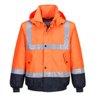 Portwest Mens Hi Vis Contrast Bomber Jacket (MJ204ONR) Orange/Navy [SD]
