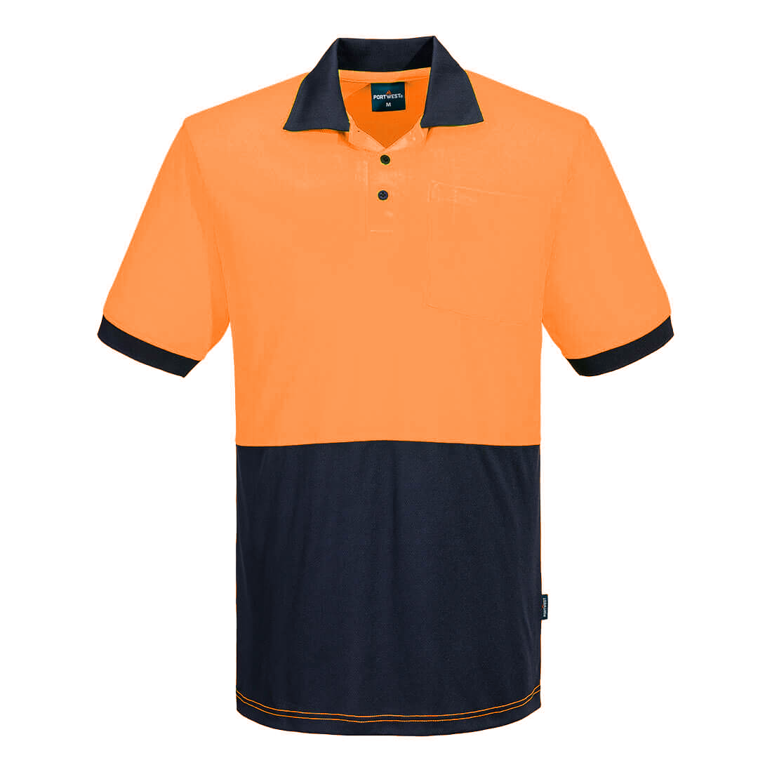 Portwest Mens Hi Vis Contrast Polo (MP610) Orange/Navy