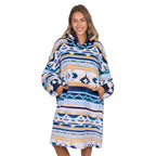 Pure Western Adults Aztec Snuggle Hoodie (P6W2935SNU) Natural/Blue OSFM