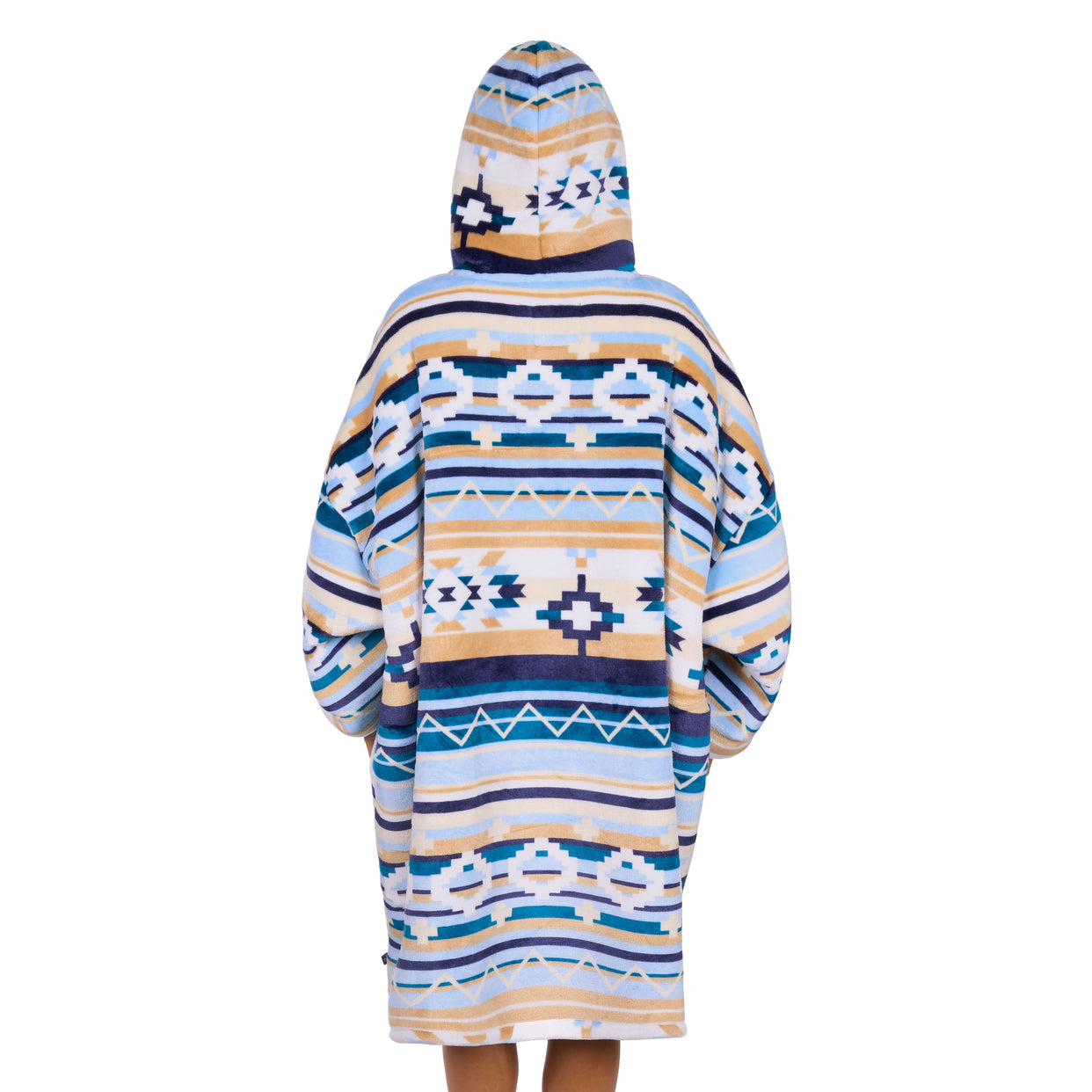 Pure Western Adults Aztec Snuggle Hoodie (P6W2935SNU) Natural/Blue OSFM
