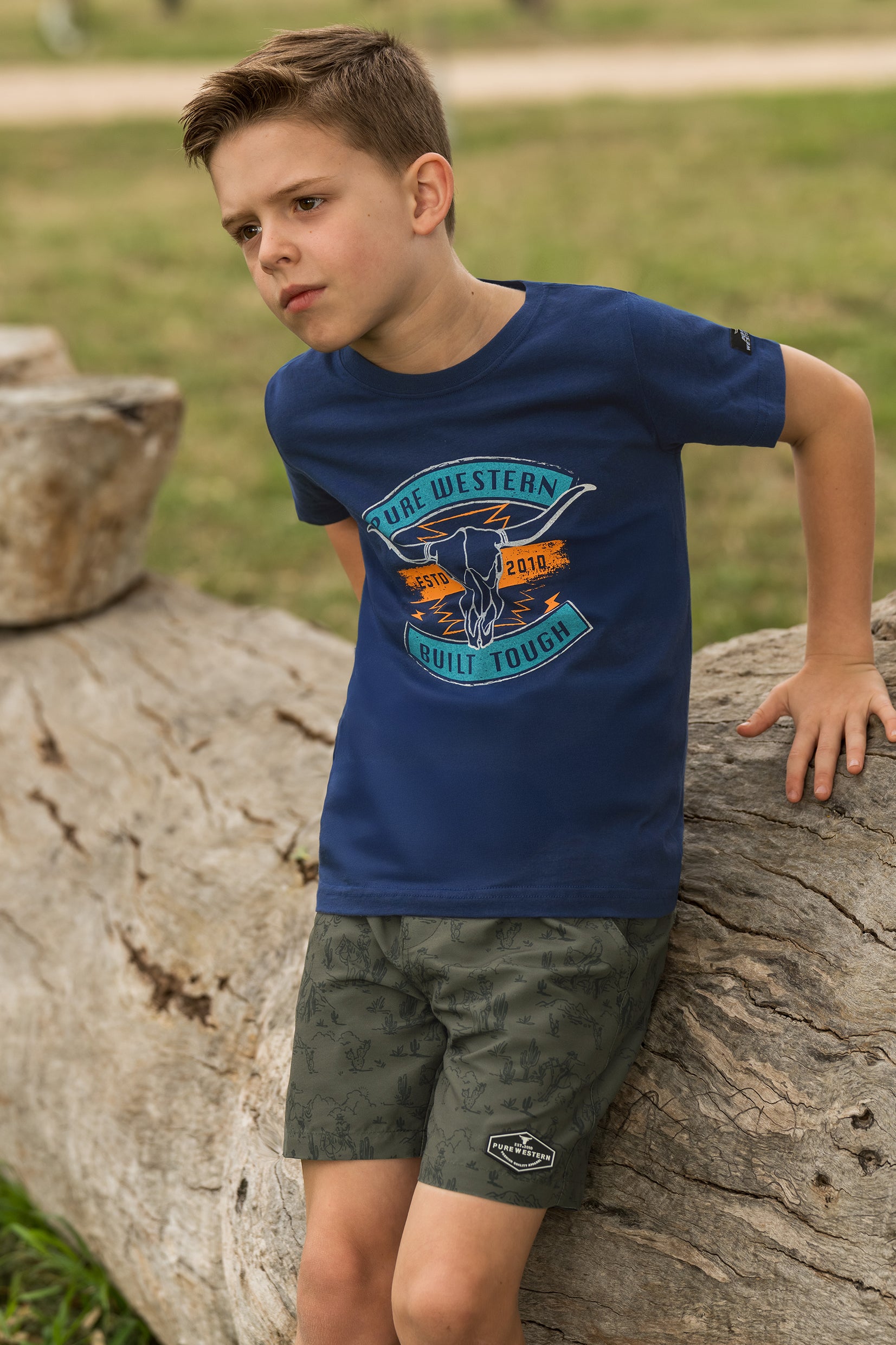 Pure Western Boys Dale S/S Tee (P6S3503319) Navy